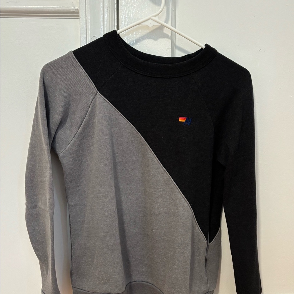 Aviator Nation Black and Gray Crewneck Sweater